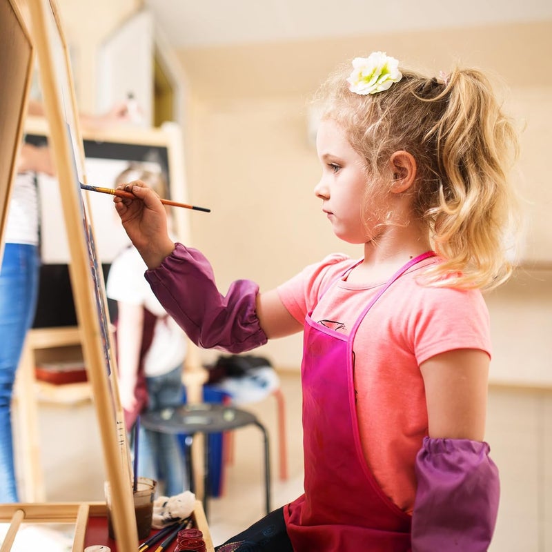 PLULON 24 Pcs Kids Aprons for Painting, Painting Apron Bulk for Kids Art Smocks Children Fabric Art Aprons for Art Painting Crafts Home Kitchen Classroom Party and Activity - Image 4